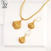 as00005 élégant 24k plaqué or femmes mode géométrique petit collier boucles d'oreilles mode creux ensemble clavicule chaîne crochets d'oreille