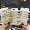 1 ensemble de pinces à cheveux en perles faites à la main pour femmes, barrettes à fleurs géométriques, couvre chef pour filles, épingles à cheveux douces, accessoire pour cheveux