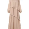 zanzea robe plissée hijab islamique pour femmes, robes abaya superposées, patchwork, manches lanterne, plisse maxi, mode musulmane élégante