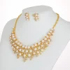 ensemble de bijoux pour femmes, collier de perles à la mode, ensemble de boucles d'oreilles, collier de clavicule, bijoux de mariage pour mariée, 3 pièces