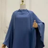 une couche longue khimar hijab cravate dos voile islamique pour les femmes dubaï turquie foulard musulman écharpe châles vêtements de prière ramadan