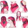 luxe hijab bandes de cheveux carré coton écharpe pour femmes foulard femme rose motif châle bandeau mode enveloppes bandana