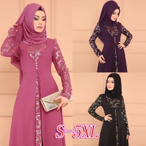 Robe longue musulmane pour femmes, abaya arabe marocaine, imprimé Ramadan, dubaï, turquie, Islam, Kaftan, 2022