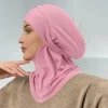 femmes musulmanes amira sous écharpe écharpe instantanée jersey hijab foulard islamique bonnet tirer sur la tête enveloppement cravate arrière tête cou couverture chapeau