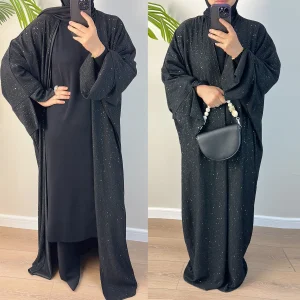 Abaya ouvert pour vêtements d’hiver musulmans femmes manteau épais paillettes Abayas dubaï automne turquie longue robe chaude tenue islamique caftan Abaya ouvert pour vêtements d’hiver musulmans femmes manteau épais paillettes Abayas dubaï automne turquie longue robe chaude tenue islamique caftan