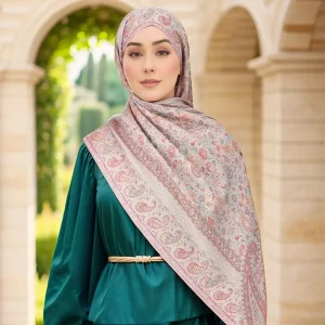 Écharpe de Style ethnique imprimée de luxe, longue écharpe Hijab en Jacquard avec pompon, Bandana enveloppant, châle pour femmes