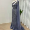 mymb rotterdam robe sirène perlée kly avec manches cape, robe de soirée arabe bleue, haut fendu, tout ce que dubaï, luxe, une initiée, fête de mariage