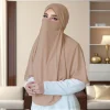 Grand Foulard Ethnique Musulman Uni pour Femme, Hijab Islamique, Turban Instantané Arabe, tiens imar, Écharpe de Sauna