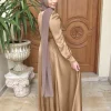 abayas musulmanes pour femmes, caftan violet vert, robes marocaines, vêtements du moyen orient, manches longues, vêtements solides