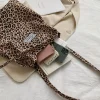 grand sac fourre tout chic et décontracté, sac à bandoulière léopard pour dames, sac en toile, nouveau sac de shopping imprimé pour étudiant