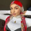 foulard hijab carré musulman joprint, châle en satin mmob, crème solaire assortie, tête ronde, marque de luxe, 216.239.injsatin