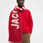 2025 Écharpe 100% laine pour femme, marque de luxe, épaisse et chaude, avec lettres, haute qualité, à la mode, cachemire, Y2K, hiver