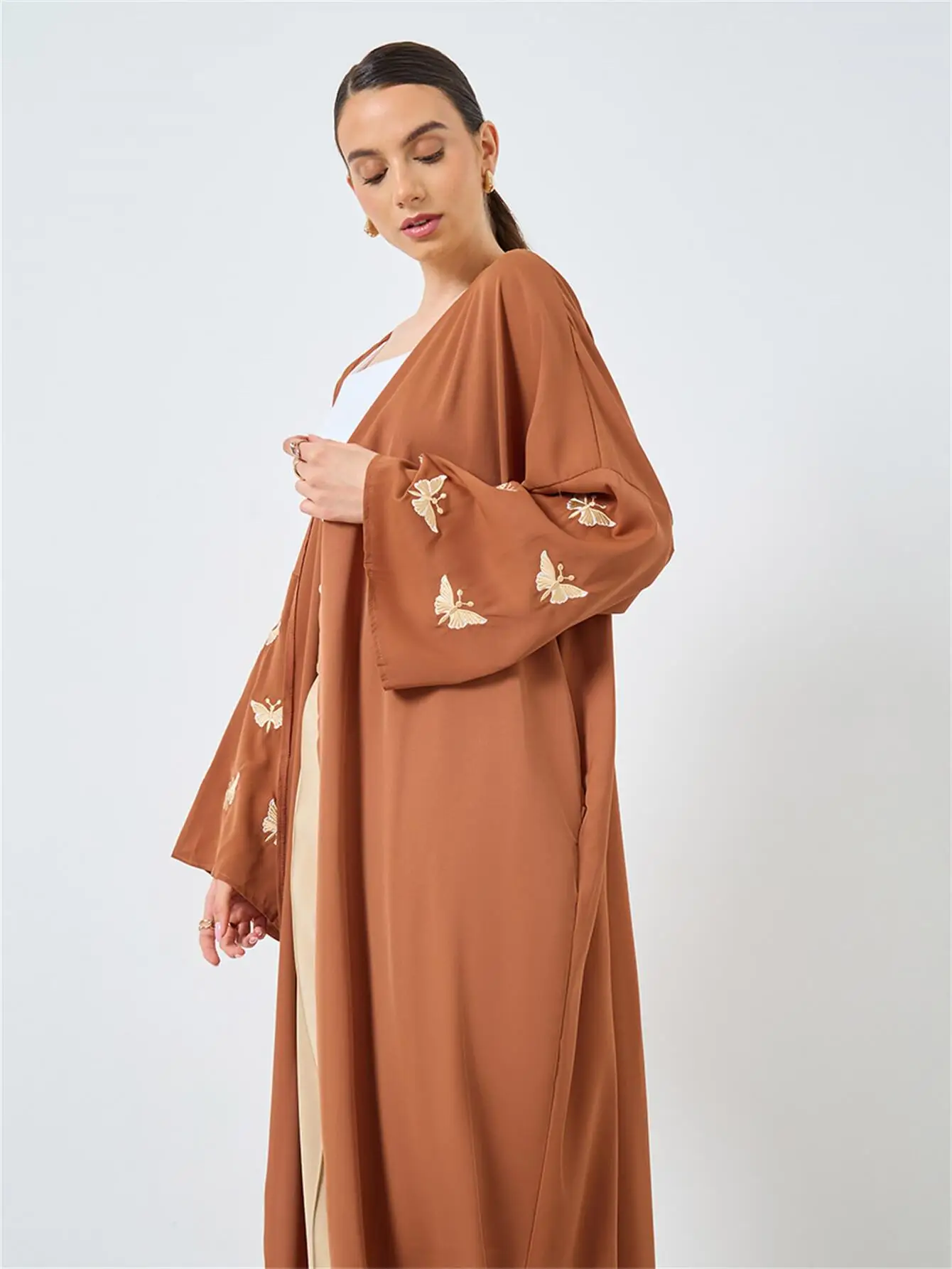 moyen orient élégant abaya femmes musulmanes à manches longues broderie ample abayas islamique maxi robes caftans arabes jilbabs
