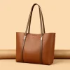 Sac messager monochromatique de grande capacité pour femme, sac à main pour documents, sac initié en PU, simple, luxe, femme, nouveau, automne, E27