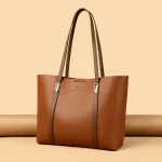 Sac messager monochromatique de grande capacité pour femme, sac à main pour documents, sac initié en PU, simple, luxe, femme, nouveau, automne, E27