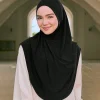 musulman instantané hijab femmes écharpe couverture complète cou couleur unie turban foulard islam facile à porter hijab coton chanvre intérieur hijab