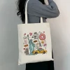 Sac fourre-tout en toile à motif Chic Paris New York – Sac à bandoulière élégant et durable pour un usage quotidien, idéal pour les fashionistas tendance