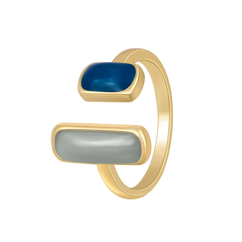 Bague en émail goutte à goutte colorée réglable pour femmes, mode rétro géométrique couleur or, anneaux en métal, bijoux de mariage, cadeau d'anniversaire, nouvelle collection