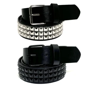 Pyramide mode Rivet ceinture hommes et femmes clouté ceinture Punk Rock avec boucle ardillon livraison directe noir