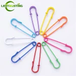 Épingles de sûreté colorées en émail cuit de 50mm ~ 100mm de Long, 100 pièces, pour pulls, châles, tapis, grandes broches décoratives en fer couleur bonbon