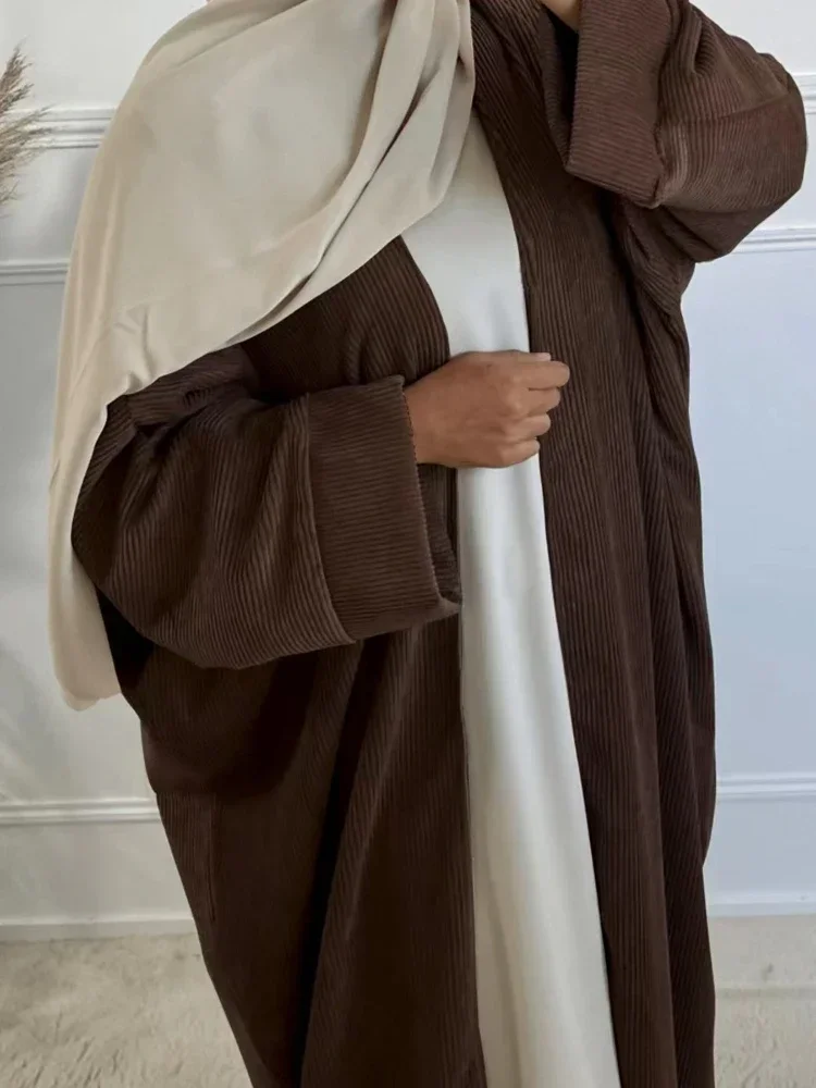 Abaya-Robe longue en velours côtelé pour femmes musulmanes, caftan marocain éducatif, robes de soirée, optique Eid, Cadigan, Dubaï, automne Abaya-Robe longue en velours côtelé pour femmes musulmanes, caftan marocain éducatif, robes de soirée, optique Eid, Cadigan, Dubaï, automne