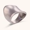 la. muses – bague minimaliste en acier inoxydable pour femmes, surfaces lisses géométriques, bijoux de luxe de haute qualité, étanches