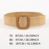 ceintures boho en paille tressée de couleur unie, nouveau style transfrontalier, bande élastique, boucle en alliage de fer, largeur moyenne 2 4cm