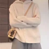 pull à capuche pour femmes, automne et hiver, style paresseux, cardigan tricoté doux et occidental, sensation haut de gamme, vêtements d'extérieur