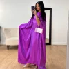 ramadan été manches chauve souris satin papillon abaya islam musulman maxi robe kebaya femmes caftan robe musulmane femme robes