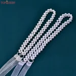 TOPCLS-Ceinture perlée EEN avec perle pour robe de mariée, ceinture de taille avec ruban en organza, accessoires pour femmes, robe de soirée pour patients, S34