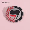 Broches en émail antifasciste, théorie du pouvoir, drapeau noir et rouge, broches avec Logo, Badges à revers, prière pour la paix, bijoux, cadeau pour les amis du monde
