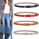 Ceinture en cuir véritable pour femmes, mode décontractée, simple, tout assorti, décoration, pantalon en cuir de vache, petite ceinture pour jeans blancs