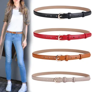Ceinture en cuir véritable pour femmes, mode décontractée, simple, tout assorti, décoration, pantalon en cuir de vache, petite ceinture pour jeans blancs