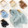 perles de luxe turban islamique long bandana style ethnique écharpe mince en mousseline de soie enveloppes châle femmes