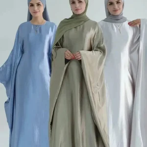 Abaya-Robe de Luxe en Crêpe Douce pour Femme, Tenue Éducative en Satin, Style Musulman, Kaftan, Islam, Eid BatOO, Dubaï, 2024 Abaya-Robe de Luxe en Crêpe Douce pour Femme, Tenue Éducative en Satin, Style Musulman, Kaftan, Islam, Eid BatOO, Dubaï, 2024