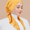turban hijab intérieur musulman pour femmes, casquette pré attachée, foulard à longue queue, bonnets enveloppants, écharpe de tête, couvre chef extensible, chapeau ninja