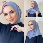 Bonnet Hijab en coton pour femme musulmane, Jersey élastique doux, prêt à l’emploi, couleur unie, bonnets intérieurs instantanés, bandeau pour dames, taille libre