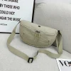 [bag à bandoulière] sac banane femmes fronde bandoulière taille pack toile course taille sac décontracté fanny packs sport demi lune ceinture sac