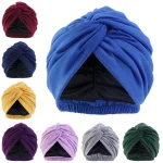 Maillot musulman Hijab Turban casquette front croix couleur unie Turbante chapeau islamique chapeaux inde Bonnet pour femmes intérieur Hijab casquettes