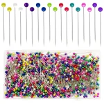 1000 pièces épingles à coudre broche droite 38mm tête sphérique nacrée épingles à Quilting pour bricolage artisanat couture tissu outils de couture