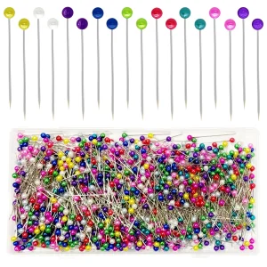 1000 pièces épingles à coudre broche droite 38mm tête sphérique nacrée épingles à Quilting pour bricolage artisanat couture tissu outils de couture