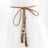 Ceinture en ULtressée vintage pour femmes et filles, gland polyvalent, ceinture bohème, sangle de taille, design de luxe