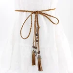 Ceinture en ULtressée vintage pour femmes et filles, gland polyvalent, ceinture bohème, sangle de taille, design de luxe