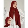 Écharpe hijab instantanée pour femmes musulmanes, facile à porter, écharpe de tête en jersey, fine, respirante, douce, protection solaire, pull enveloppant la tête
