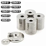 Aimants de réfrigérateur iman avec trous bricolage bureau tableau blanc atelier 8×3-3/10×3-3/12×3-3/12×3-4/15×5-5/20×3-5/20×5-5/30×5-6mm