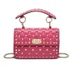 Sacs à main pour femmes en peau de mouton en cuir Rivet chaîne sac concepteur sacs à bandoulière de luxe femme messager-paquet Sacs à main pour femmes en peau de mouton en cuir Rivet chaîne sac concepteur sacs à bandoulière de luxe femme messager-paquet