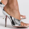 sandales à talons hauts pour femmes, nouvelle mode, pantoufles sexy pour dames, mules stiletto à bout ouvert, chaussures de défilé pour banquet, été 2025