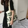 Sac à Main en Toile pour Femme, Décontracté, de Grande Capacité, à la Mode, Harajuku, avec Fermeture Éclair Imprimée