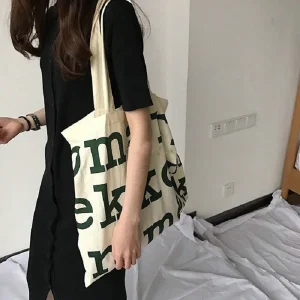 Sac à Main en Toile pour Femme, Décontracté, de Grande Capacité, à la Mode, Harajuku, avec Fermeture Éclair Imprimée