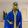 abaya nouvelle mode américaine européenne femmes noir bleu ample à capuche à manches longues longueur cheville brodé diamant clouté robe